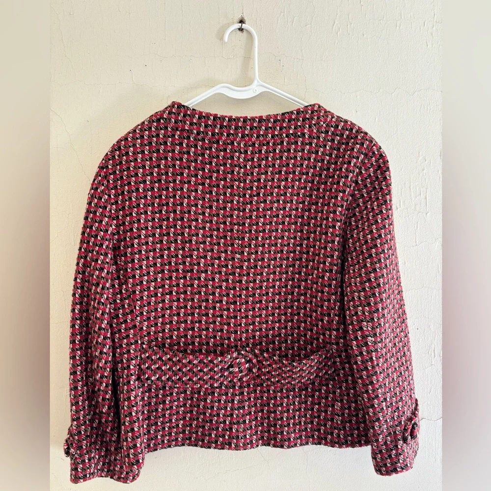 LOFT by Ann Taylor gorgeous plaid wool blend jacket with 2 front pockets Size 14 - Picture 2 of 5